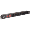 ITK PH12-7D3 PDU 7 розеток нем. ст, с LED выкл, 1U