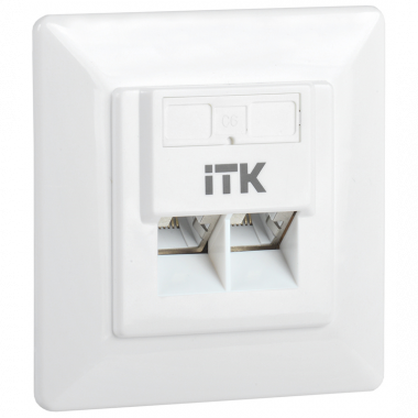 Фотография товара 'ITK CS2-1C06F-2-1 Внутренняя инф. розетка RJ45 кат. 6 FTP 2 порта'
