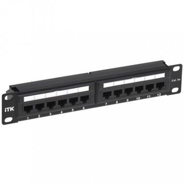 Фотография товара 'ITK PP12-1UC5EU-D05-10 1U патч-панель кат.5E UTP 12 портов 10" Dual IDC'
