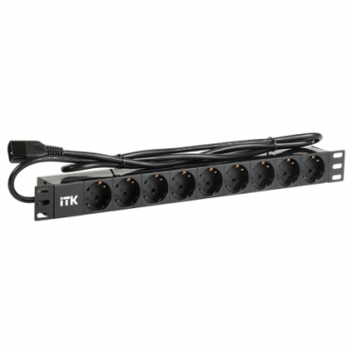 Фотография товара 'ITK PH22-9D2 PDU 9 розеток нем. ст, 1U, шнур 2м вилка С14'