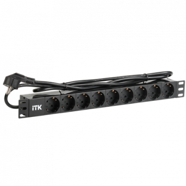 Фотография товара 'ITK PH22-9D1 PDU 9 розеток нем. ст, 1U, шнур 2м вилка нем. ст ал.проф'