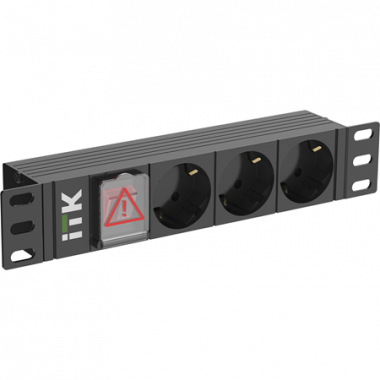 Фотография товара 'ITK PH12-3D3-P PDU 3 розетки нем. ст. LED 1U вх. С14 10"'