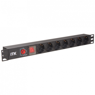 Фотография товара 'ITK PH12-7D3 PDU 7 розеток нем. ст, с LED выкл, 1U'