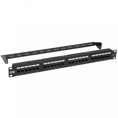 Фотография товара 'ITK PP24-1UC5EU-D05-1 1U патч-панель кат. 5Е UTP 24 порта (Dual)'