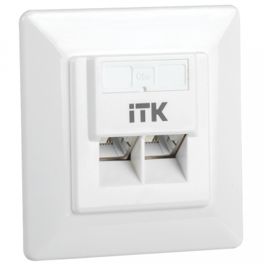 Фотография товара 'ITK CS2-1C5EF-2-1 Внутренняя инф. розетка RJ45 кат. 5Е FTP 2 порта'