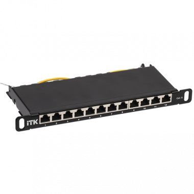 Фотография товара 'ITK PP12-D05UC06S-D05-10 0,5U патч-панель кат.6 STP 12 портов 10" Dual IDC'