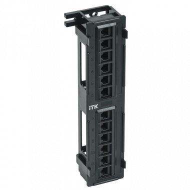 Фотография товара 'ITK PP12-C5EU-D05 Настенная патч-панель кат.5Е UTP, 12 портов (IDC Dual)'
