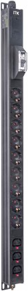 Фотография товара 'ITK BS-PV12-09D-03C13-11 BASE PDU PV1111 18U 1ф 16А 9SCHUKO 3C13 2,6м'