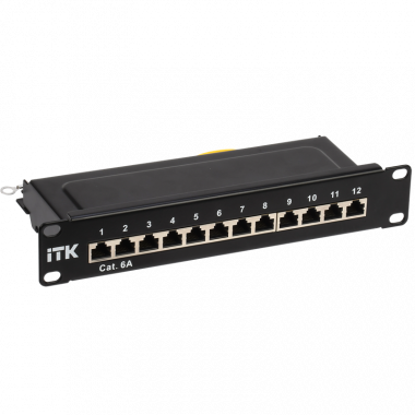 Фотография товара 'ITK PP12-1UC6AS-D05-10 1U патч-панель кат.6A STP 12 портов 10" Dual IDC'