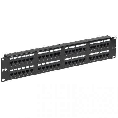 Фотография товара 'ITK PP48-2UC6U-D05-1 2U патч-панель кат.6 UTP, 48 портов (Dual)'