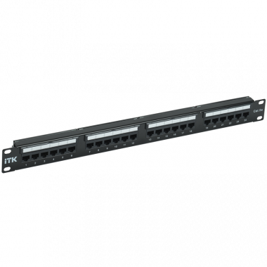 Фотография товара 'ITK PP24-1UC5EU-D05L 1U патч-панель кат. 5е UTP 24 пт. Dual IDC'