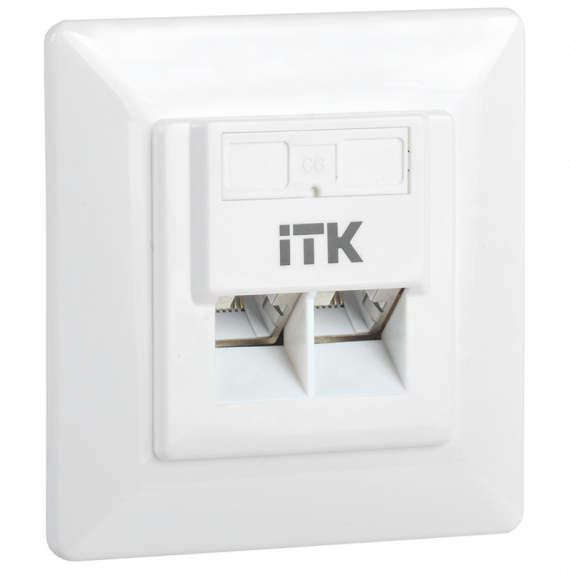 Фотография товара 'ITK CS2-1C06F-2-1 Внутренняя инф. розетка RJ45 кат. 6 FTP 2 порта'
