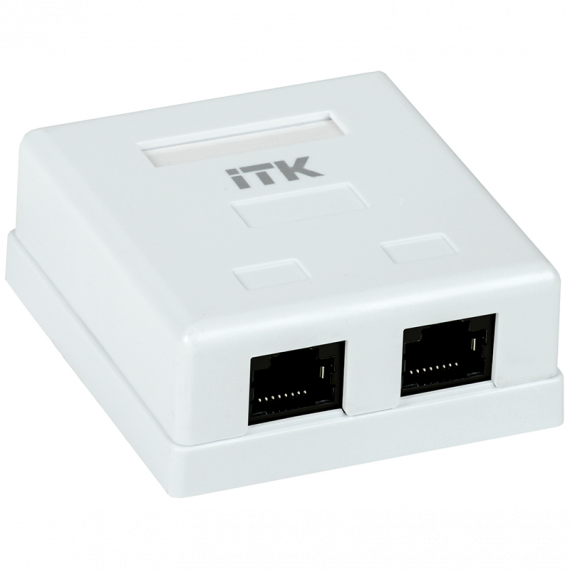 Фотография товара 'ITK CS2-1C5EU-22 Настенная инф. розетка RJ45, кат.5Е UTP, 2-порта'