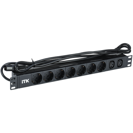 Фотография товара 'ITK PH22-7D2C132-P PDU 7 розеток нем. ст. + 2 С13 1U'