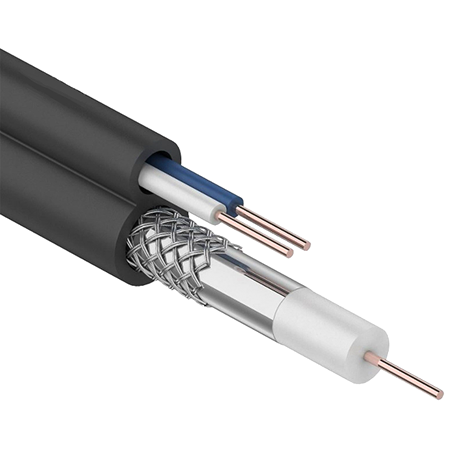 Фотография товара 'ITK CC3-R5F2-139-300-G Каб. коакc. RG59 75Ом FPE каб. пит. 2х0,75мм2 PVC'