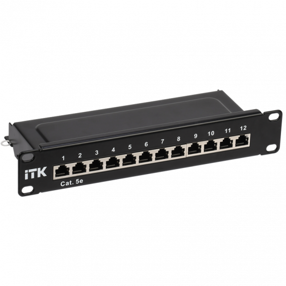 Фотография товара 'ITK PP12-1UC5ES-D05-10 1U патч-панель кат.5E STP 12 портов 10" Dual IDC'