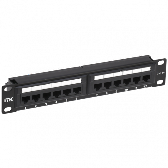 Фотография товара 'ITK PP12-1UC5EU-D05-10 1U патч-панель кат.5E UTP 12 портов 10" Dual IDC'
