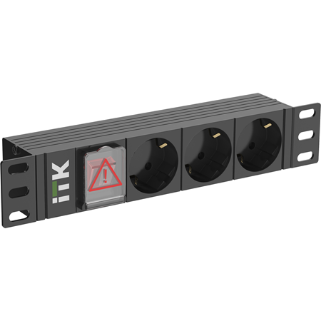Фотография товара 'ITK PH12-3D3-P PDU 3 розетки нем. ст. LED 1U вх. С14 10"'
