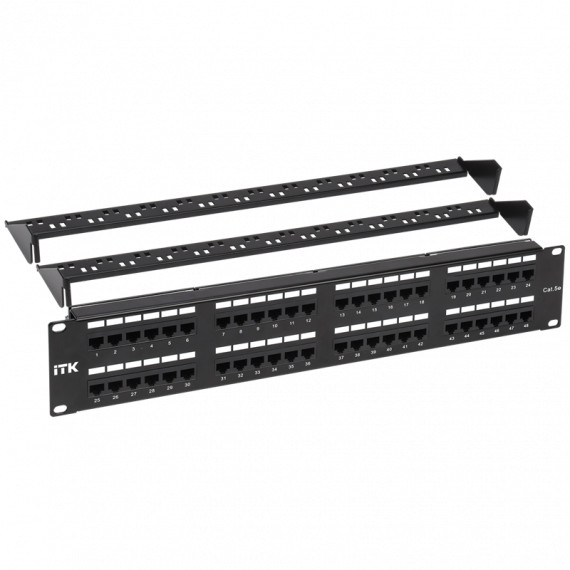 Фотография товара 'ITK PP48-2UC5EU-D05-1 2U патч-панель кат. 5Е UTP 48 портов (Dual)'