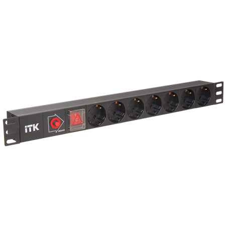 Фотография товара 'ITK PH12-7D3 PDU 7 розеток нем. ст, с LED выкл, 1U'
