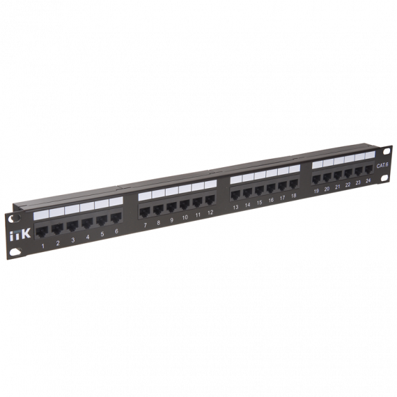 Фотография товара 'ITK PP24-1UC6U-D05 1U патч-панель кат.6 UTP, 24 порта (Dual)'
