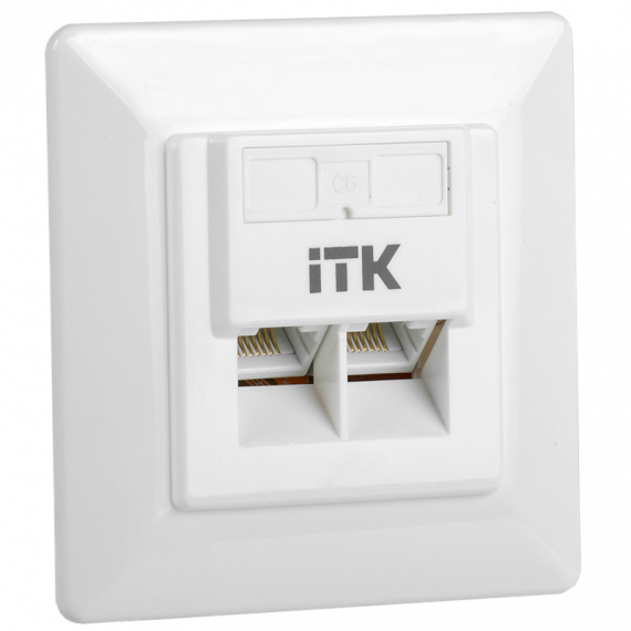 Фотография товара 'ITK CS2-1C06U-2-1 Внутренняя инф. розетка RJ45 кат. 6 UTP 2 порта'