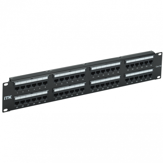 Фотография товара 'ITK PP48-2UC5EU-D05L 2U патч-панель кат. 5е UTP 48 пт. Dual IDC'