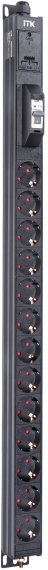 Фотография товара 'ITK BS-PV12-13D-11 BASE PDU PV0111 19U 1ф 16А 13SCHUKO 2,6м SCHUKO'