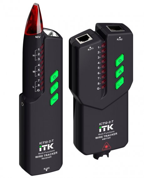 Фотография товара 'ITK ICT12-2-T Тестер для LAN-кабеля многофункц. (RJ45 RJ11 VFL)'