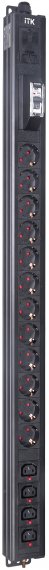 Фотография товара 'ITK BS-PV12-12D-04C13-11 BASE PDU PV1111 22U 1ф 16А 12SCHUKO 4C13 2,6м'