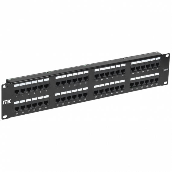 Фотография товара 'ITK PP48-2UC6U-D05-1 2U патч-панель кат.6 UTP, 48 портов (Dual)'