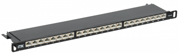 Фотография товара 'ITK PP24-D05UC6AS-D05H 0,5U патч-панель к. 6А STP 24 пт. экран. Dual IDC'