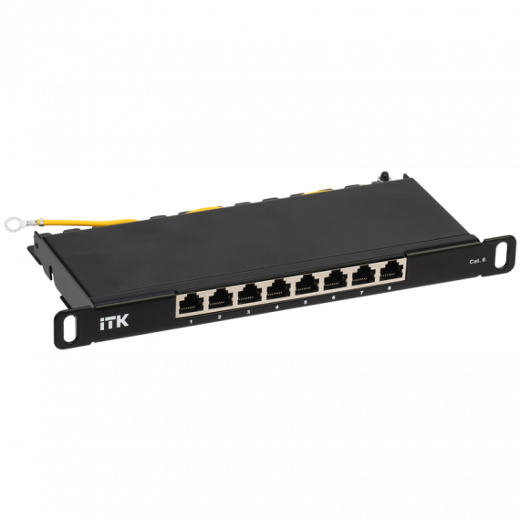 Фотография товара 'ITK PP08-D05UC06S-D05-10 0,5U патч-панель кат.6 STP 8 портов 10" Dual IDC'
